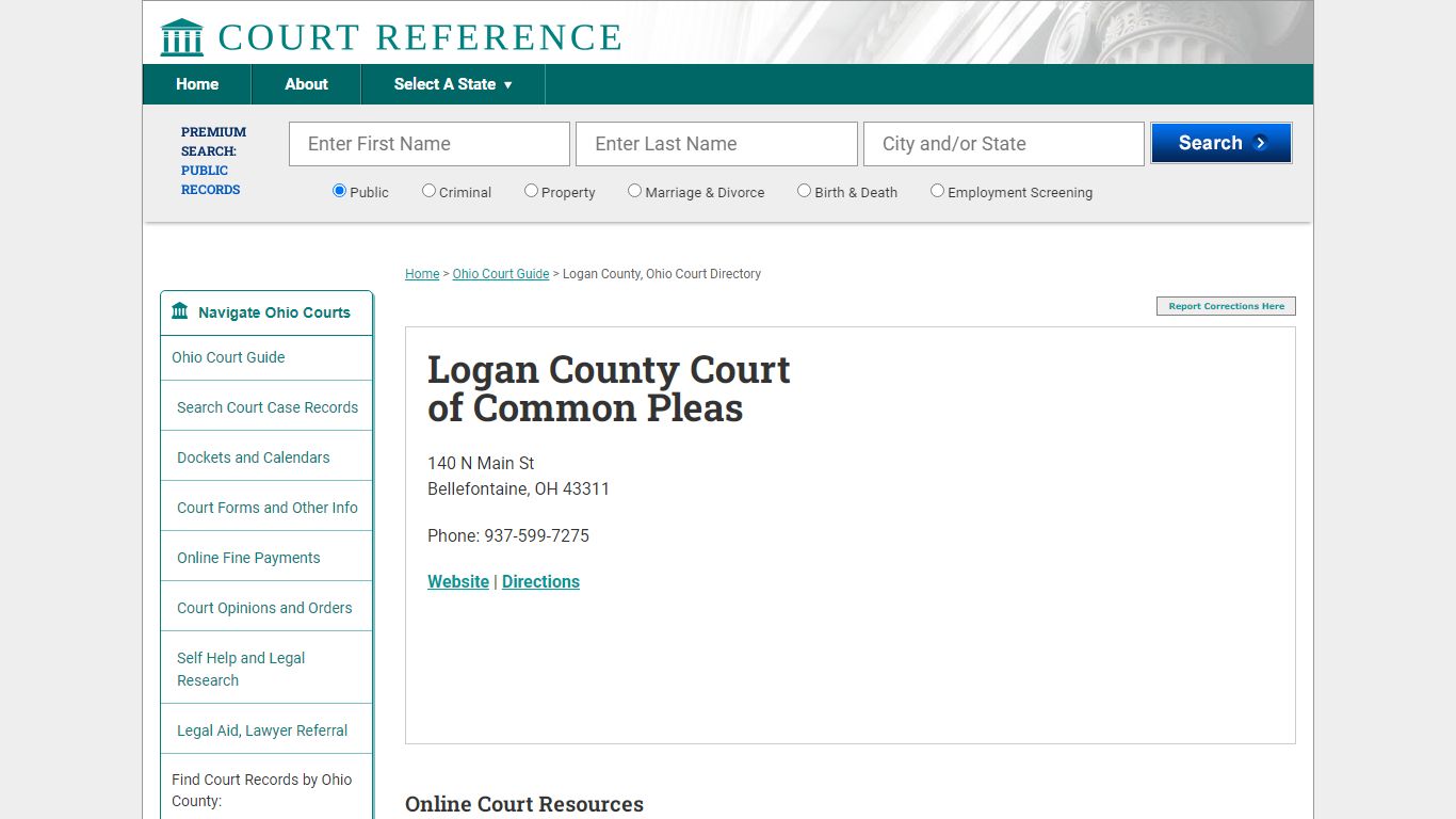 Logan County Court of Common Pleas - CourtReference.com