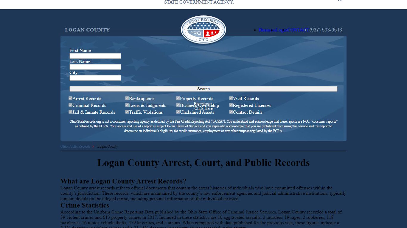 Logan County Arrest, Court, and Public Records